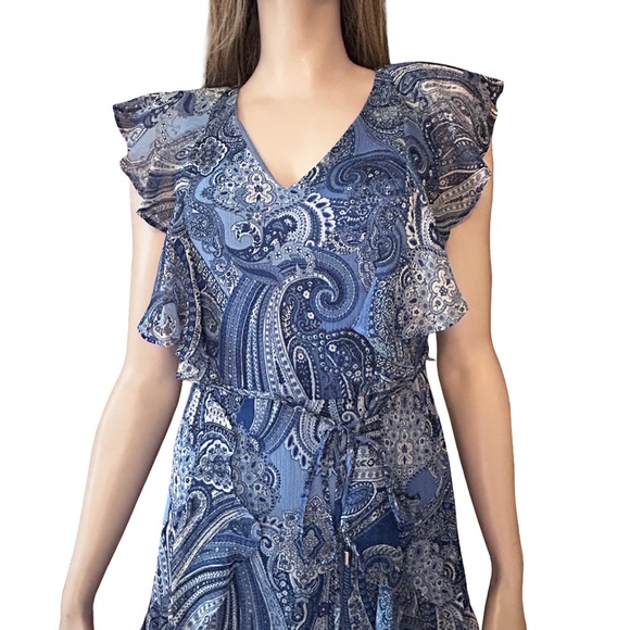 Tommy Hilfiger Dress Ruffles Tiered Paisley Flowy Fluttery Whimsical - Picture 5 of 16